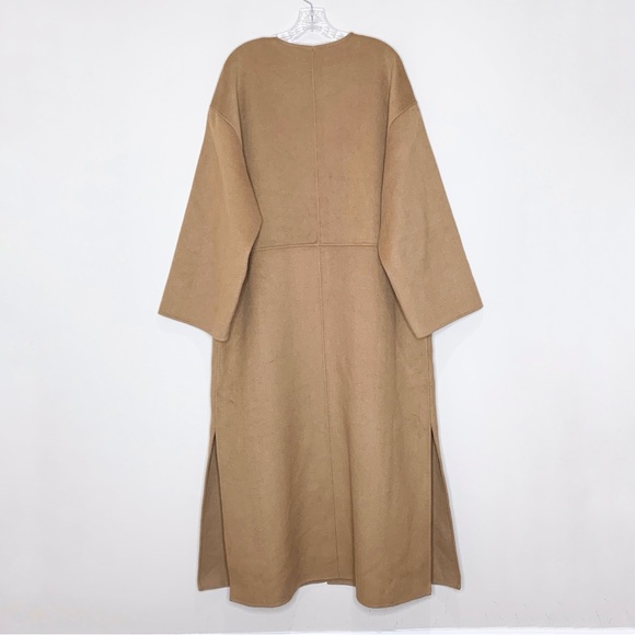 NEW LPA Isabel Maxi Coat (Sz M) Melton Wool Blend Wide Sleeve Oversized Camel - Picture 7 of 10